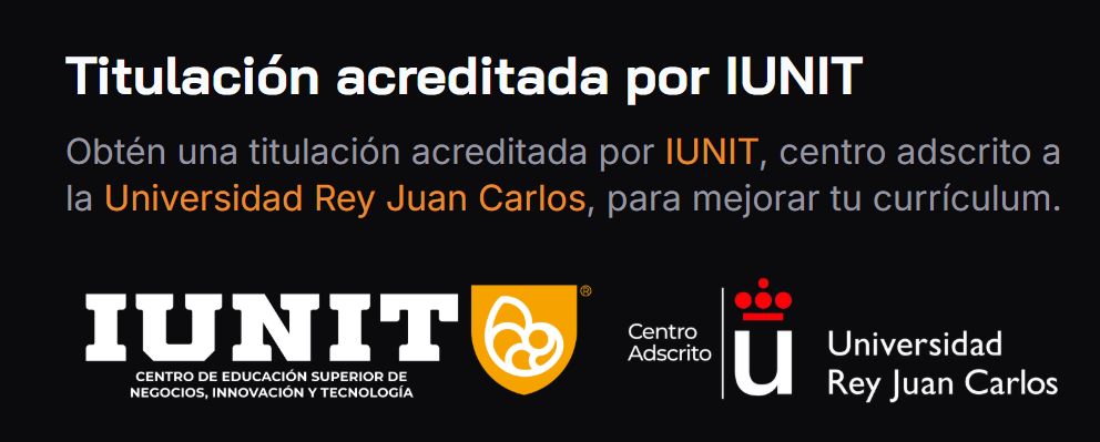 titulacion acreditada por IUNIT racks academy