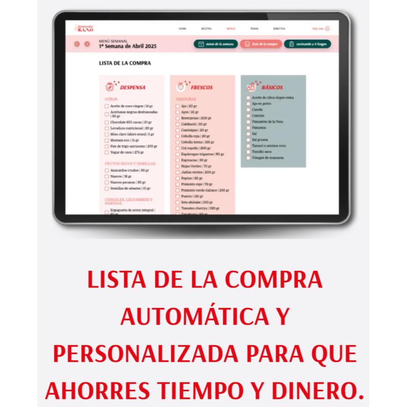 lista de la compra metodo sano