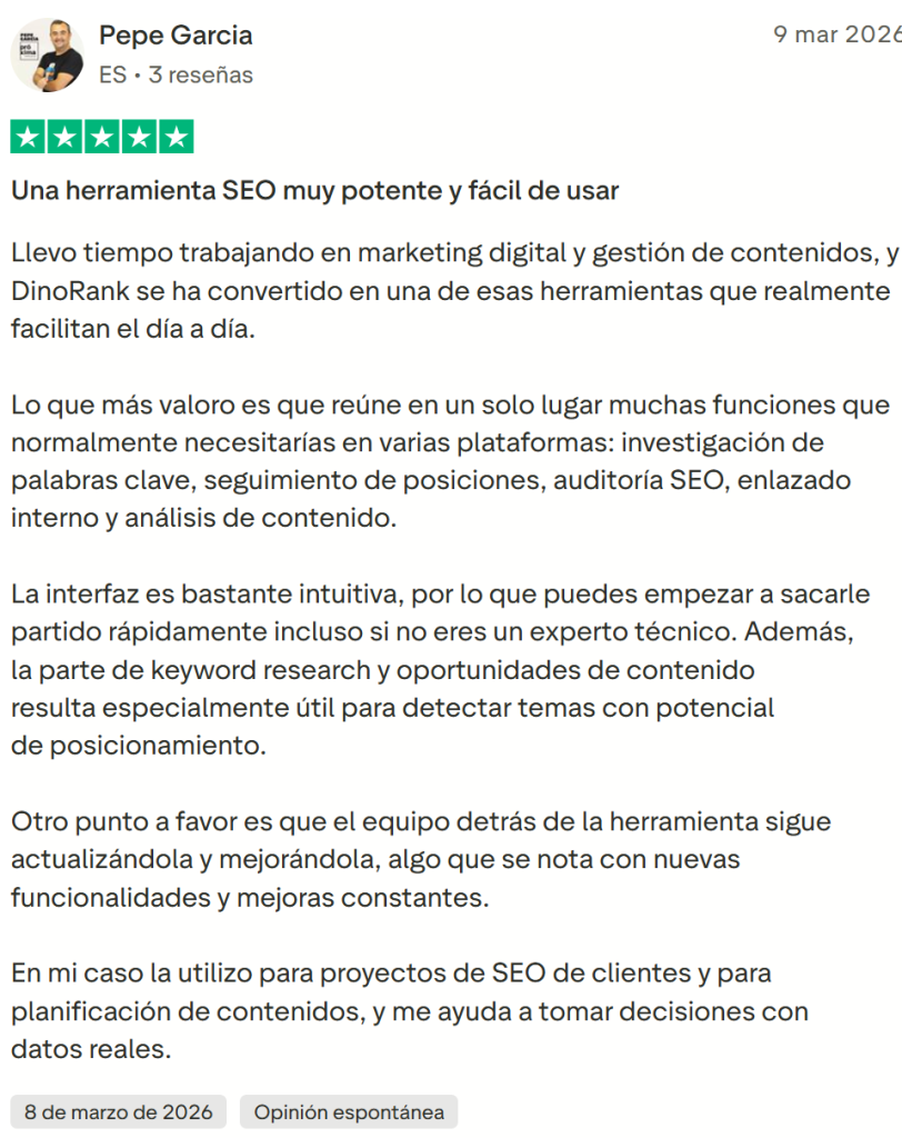 dinorank reseñas